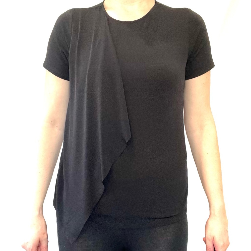Banana Republic Black Slinky Shirt with Fun Detail Size Small